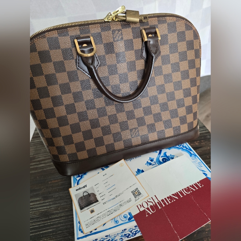 Authentic Louis Vuitton Ebene Damier Satchel Bag Or Handbag